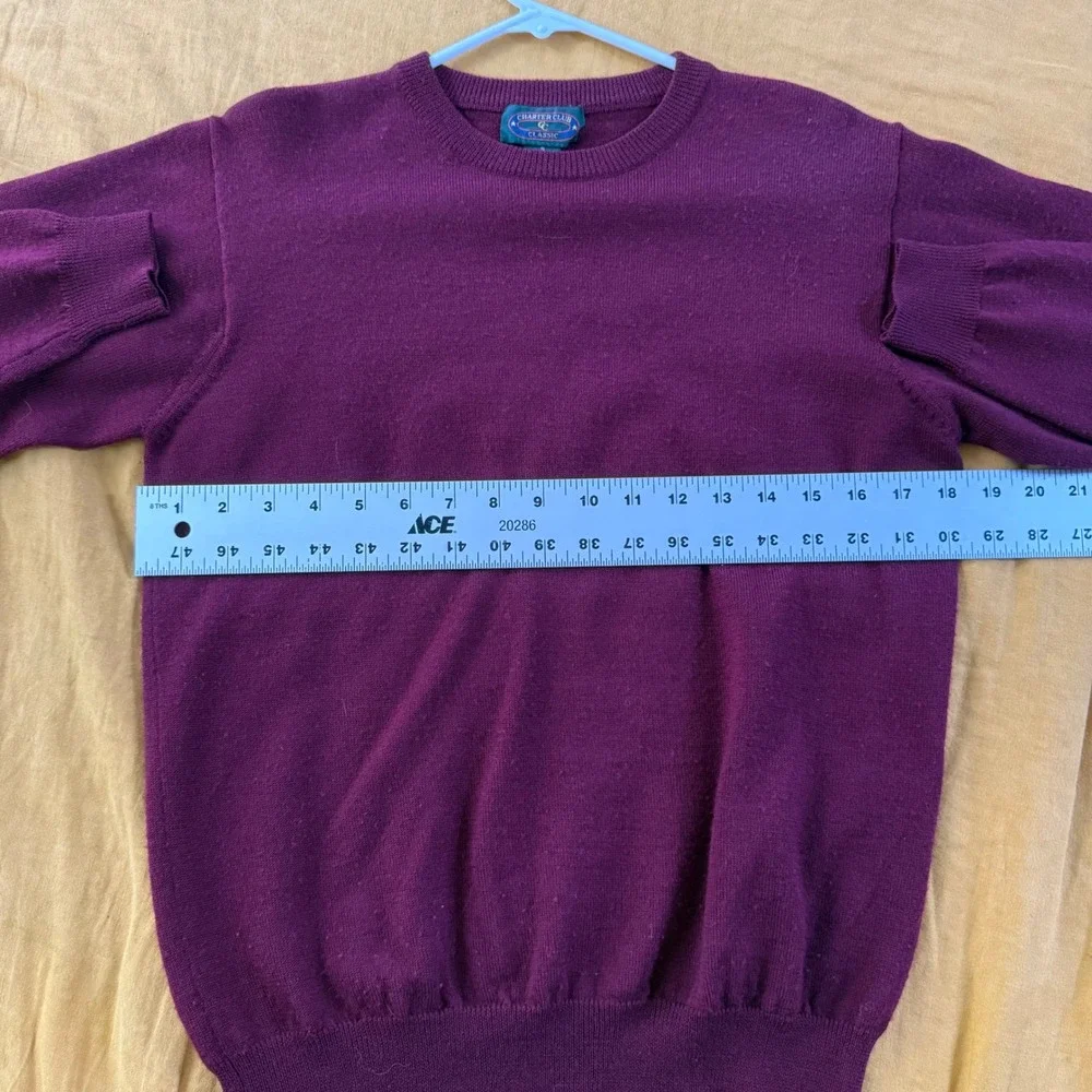 Charter Club Classic Burgundy Merino Wool Crewneck Sweater Womens Small‎ Maroon
